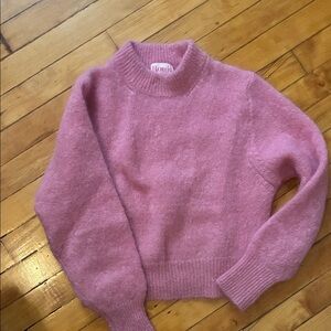 Rouje Pink Mohair Blend Cowlneck Sweater